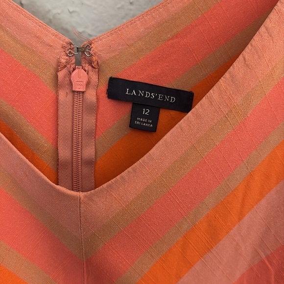 Land's End Striped Orange and Pink Dress - Picture 2 of 6
